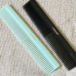 Vintage CONAIR Hair Comb Style Tease Detangle Barber Plastic Teal Black 7"